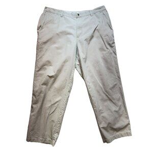 Columbia Chino Pants Mens 40x30 Beige Cotton Casual Flat Front Straight Canvas